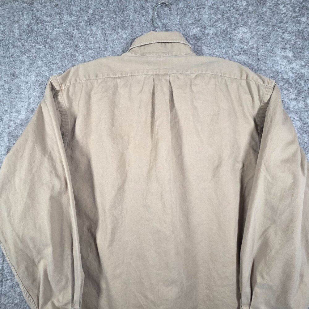 Polo Ralph Lauren Blaire Button Down Shirt Women’s XL Tan Long Sleeve Pony Logo - Picture 6 of 7